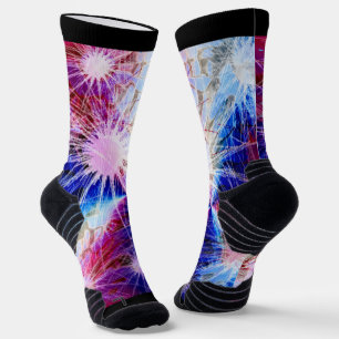 Fireworks Blue Maroon Socken