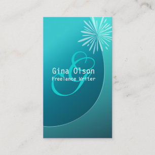 Fireworks Burg Monogram Turquoise Business Cards Visitenkarte