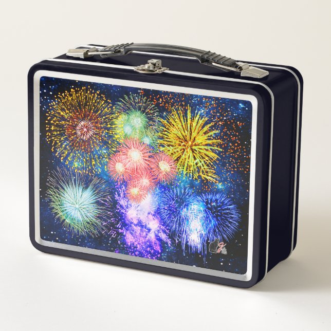 Fireworks Bursts Metal Lunchbox (Vorderseite)