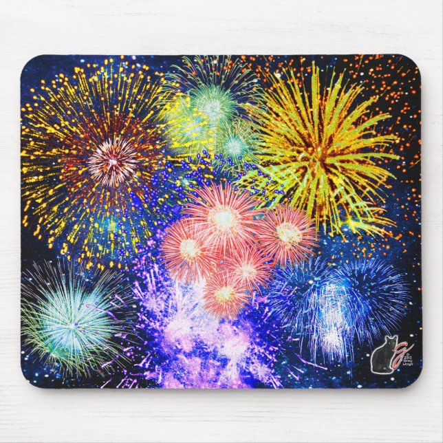 Fireworks Bursts Mouse Pad Mousepad (Vorne)