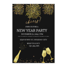 Fireworks Champagne New Year Party