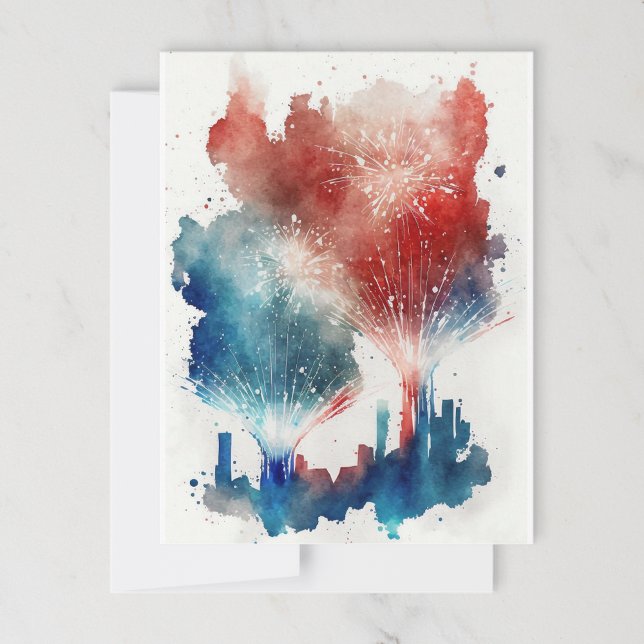 Fireworks Cityscape Postcard Postkarte (Von Creator hochgeladen)