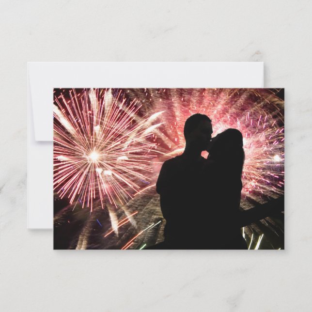 Fireworks Couple Kissing Silhouette (Vorderseite)
