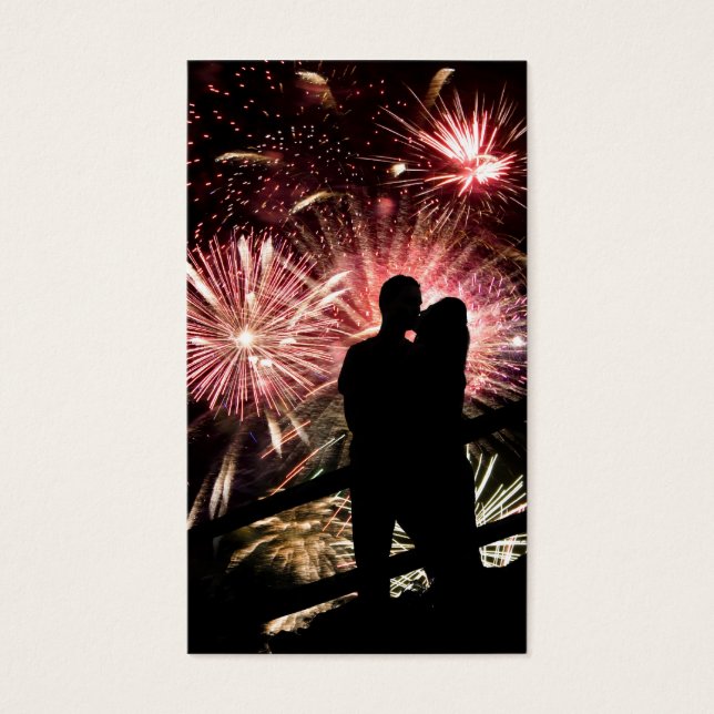 Fireworks Couple Kissing Silhouette (Vorderseite)