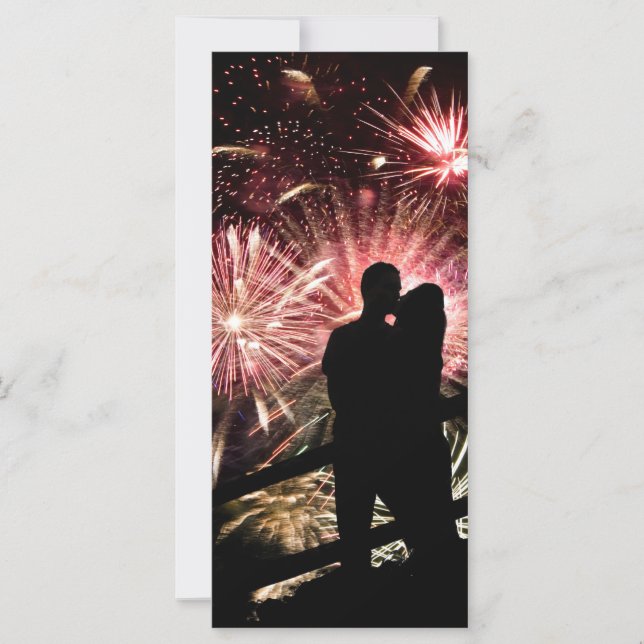 Fireworks Couple Kissing Silhouette (Vorderseite)