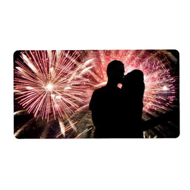 Fireworks Couple Kissing Silhouette (Vorne)