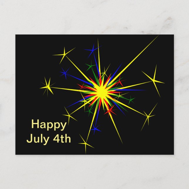 Fireworks Design 2. Juli 4. Postkarte (Vorderseite)