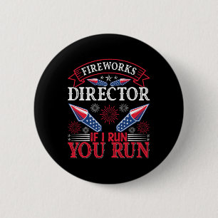 Fireworks Director American Flag 4. Juli Button