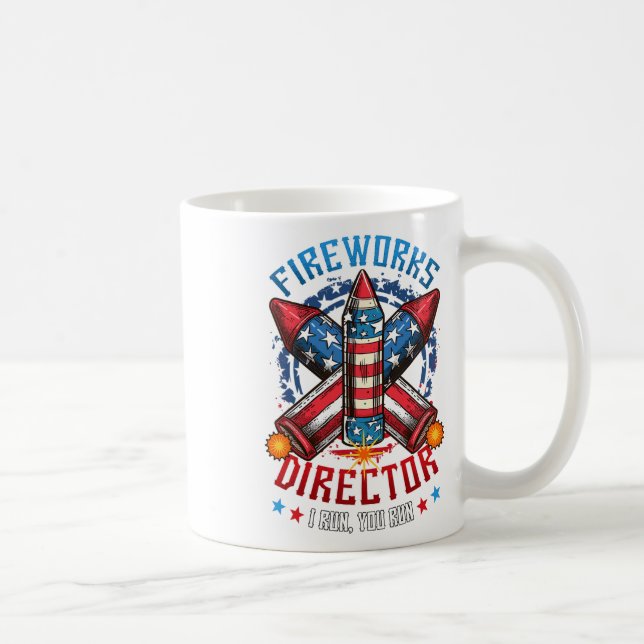 Fireworks Director I Run You Run 4th July Indep Kaffeetasse (Rechts)