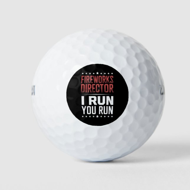 Fireworks Director I Run You Run Funny 4. Juli Golfball (Vorderseite)