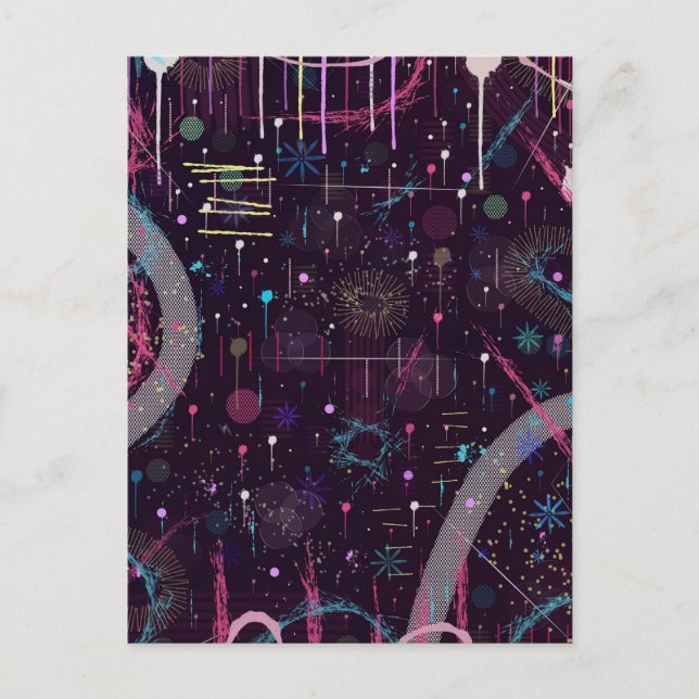 Fireworks Display: Abstract Art  Postkarte (Vorderseite)