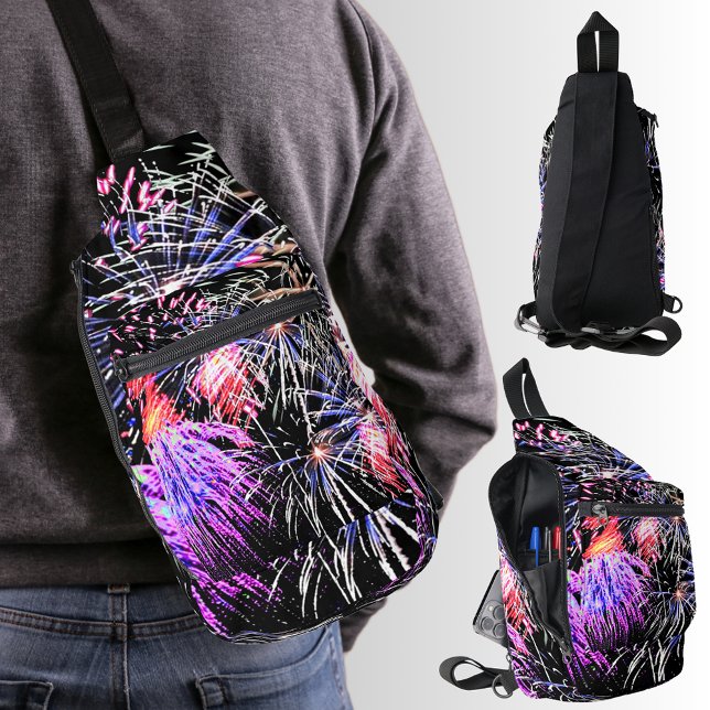 Fireworks Display Patriotic Holiday Crossbody Bag (Fireworks Display Patriotic Holiday Sling Bag)