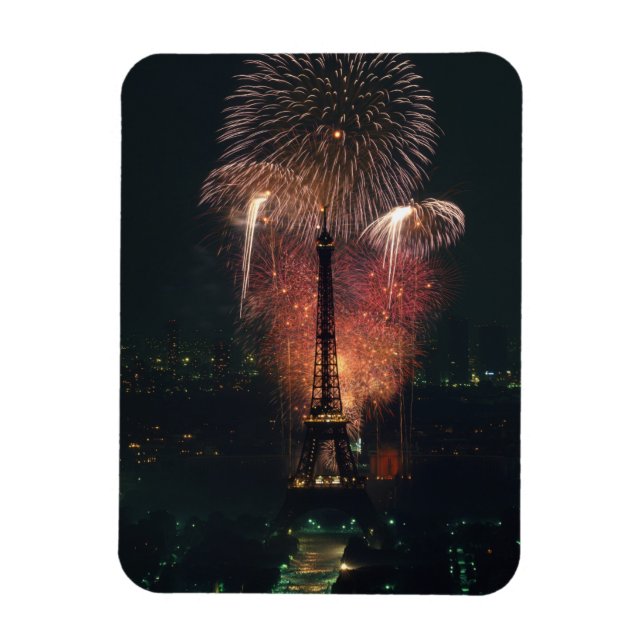 Fireworks, Eiffel Tower, Paris, Frankreich Magnet (Vertikal)
