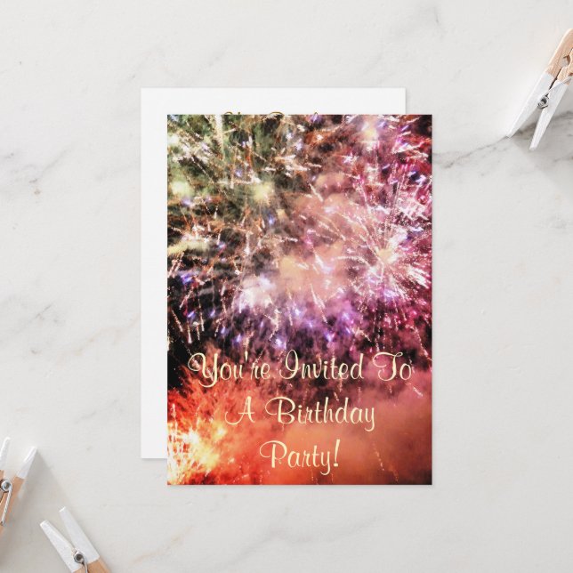 FIREWORKS EINLADUNG (Vorderseite/Rückseite Beispiel)