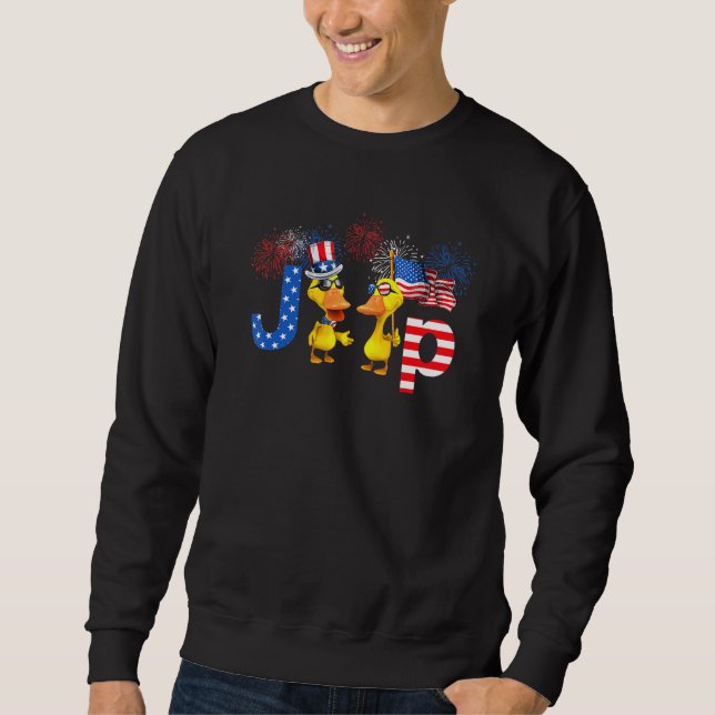 Fireworks Encks American Flag Happy 4. Juli Sweatshirt (Vorderseite)