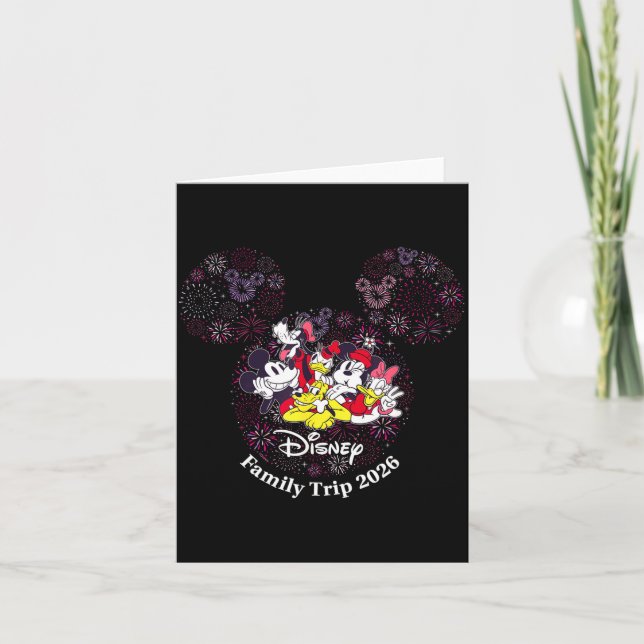 Fireworks Family Trip 2026 Valentine's Day Vacatio Karte (Vorderseite)