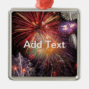 Fireworks Finale Silbernes Ornament