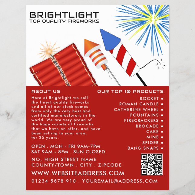 Fireworks, Fireworks Sales Flyer (Vorne)