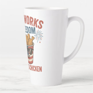 Fireworks Freedom & Fried Chicken, Funny 4 Juli GR Milchtasse