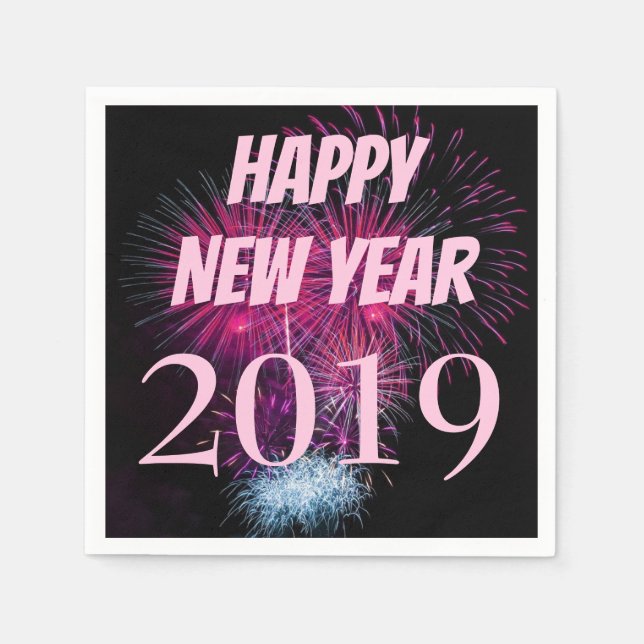 Fireworks Galore New Years Party Serviette (Vorderseite)