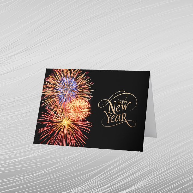 Fireworks Gold New Year Feiertagskarte (Von Creator hochgeladen)