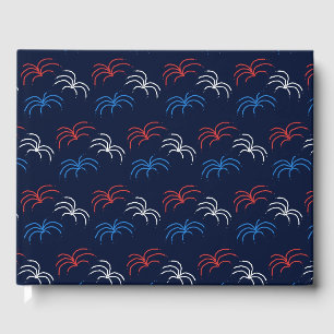 Fireworks Guest Book (Navy Blue, Red & White) Gästebuch