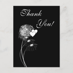 Fireworks & Hearts Vielen Dank Postkarte
