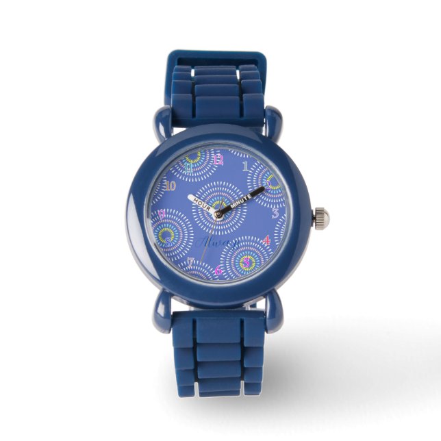 Fireworks Japanisch Blue Armbanduhr (Vorderseite)