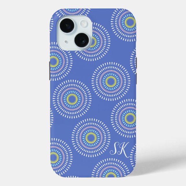 Fireworks Japanisch Blue Case-Mate iPhone Hülle (Rückseite)