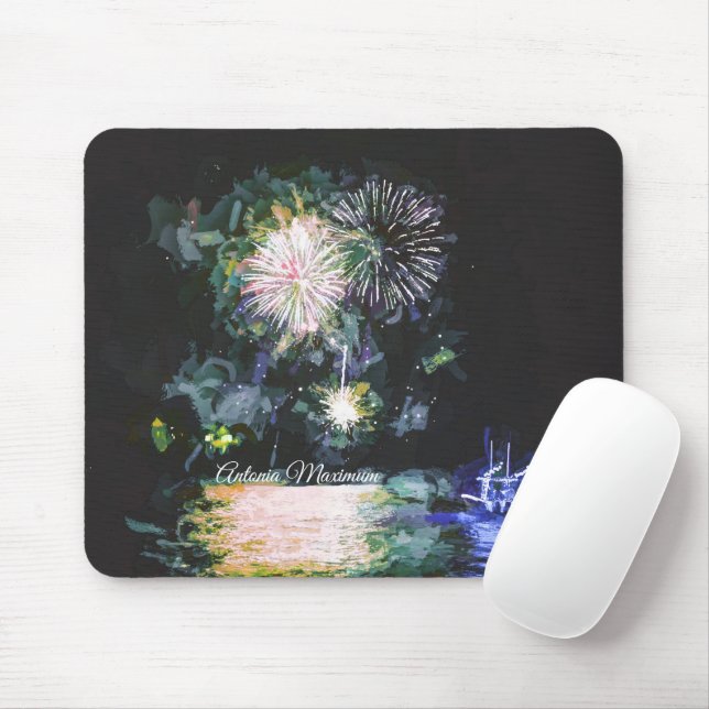 Fireworks July 4th Celebrate USVI Personalize Mousepad (Mit Mouse)