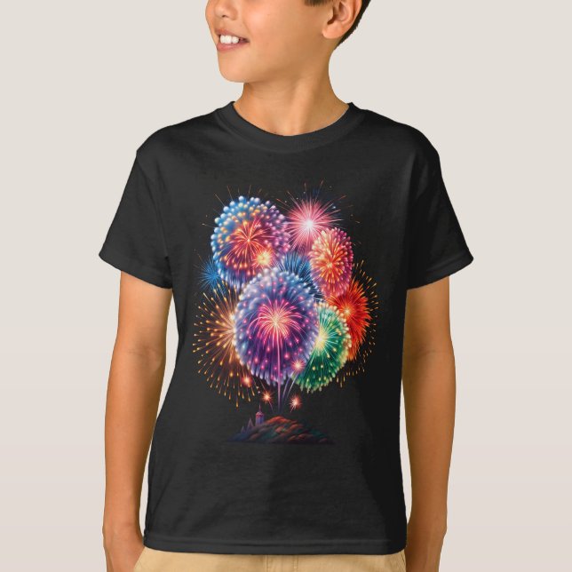 Fireworks New Year's Eve Party Long Sleeve  T-Shirt (Vorderseite)