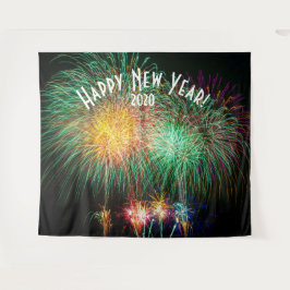 Fireworks New Years Foto Booth Background Banner Wandteppich