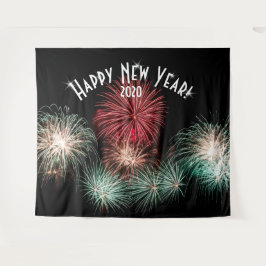 Fireworks New Years Foto Booth Background Banner Wandteppich