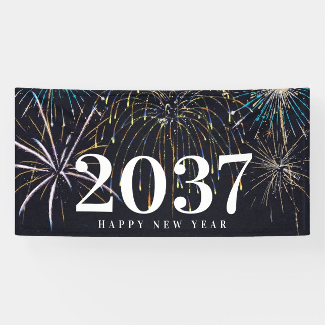 Fireworks New Years Party Banner (Horizontal)