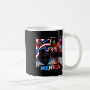 Fireworks Patriotic Black Cat Kaffeetasse