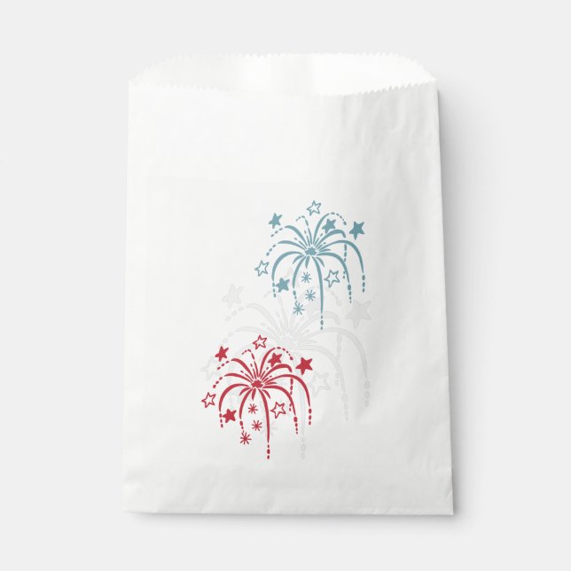 Fireworks Patriotic Paper Goodie Bags Geschenktütchen (Vorderseite)