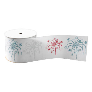 Fireworks Patriotic Ribbon Ripsband