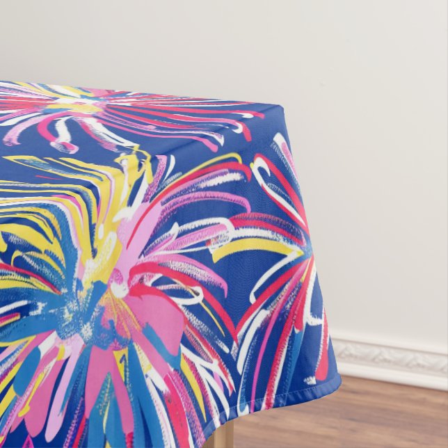 Fireworks Preppy Tablecloth 4. Juli Tischdecke (Beispiel)