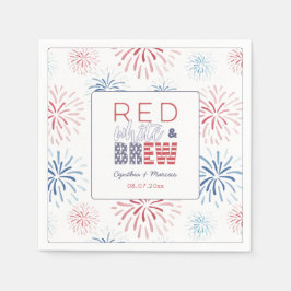 Fireworks Red White Brew Coups Polterabend Serviette
