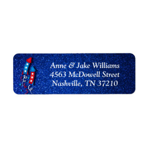Fireworks Rocket 4. Juli Address Labels