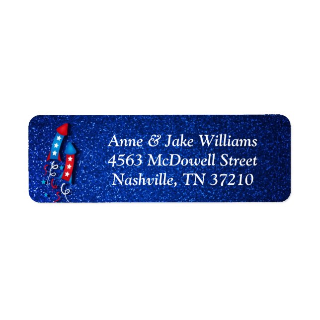 Fireworks Rocket 4. Juli Address Labels (Vorne)