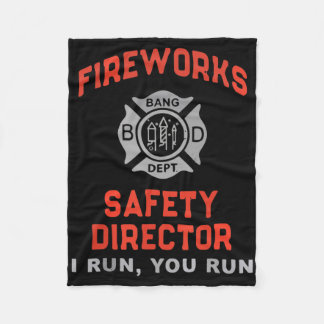 Fireworks Safety Director I Run You Run Funny Vier Fleecedecke