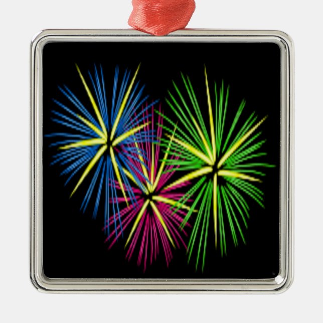 FIREWORKS SILBERNES ORNAMENT (Vorne)