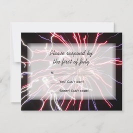 Fireworks Summer Wedding RSVP Response Card Karte