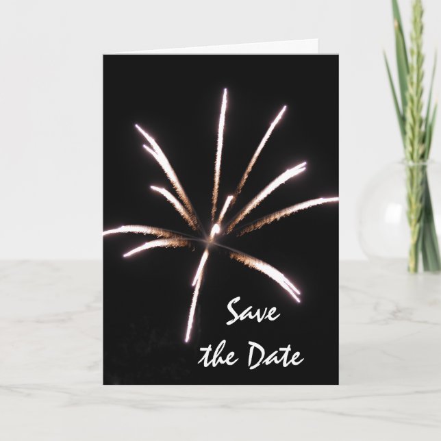 Fireworks Summer Wedding Save the Date Ankündigung (Vorderseite)