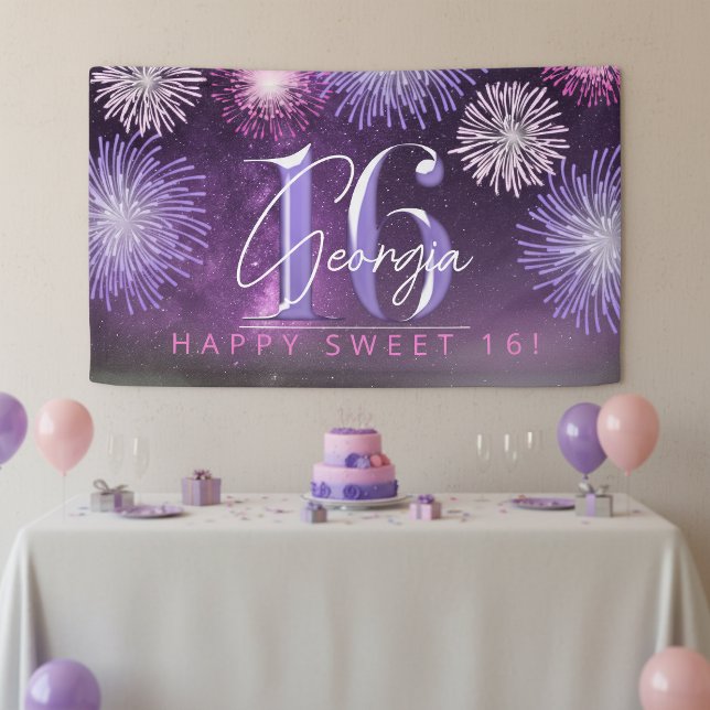Fireworks Sweet 16 Lila ID984 Banner (Von Creator hochgeladen)
