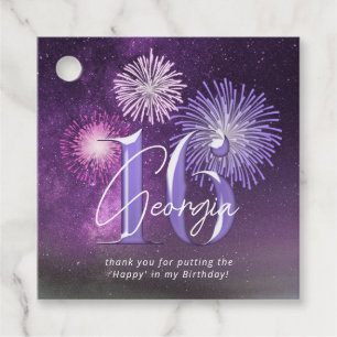 Fireworks Sweet 16 Lila ID984 Geschenkanhänger