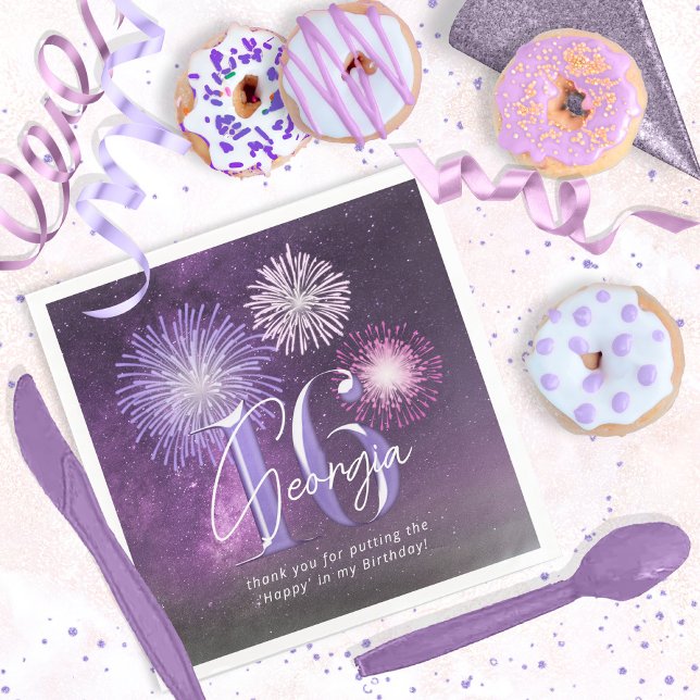 Fireworks Sweet 16 Lila ID984 Serviette (Von Creator hochgeladen)