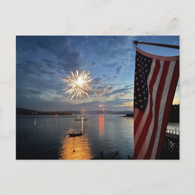 Fireworks & the Flag! Postkarte (Vorderseite)