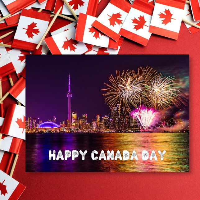 Fireworks Toronto CN Tower Happy Canada Day Karte (Von Creator hochgeladen)